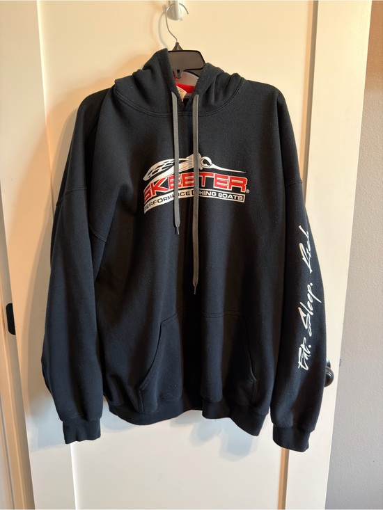 Gildan Other - Gildan Black Hoodie with Red & White Logo